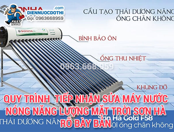 Quy trình  tiếp nhận sửa máy nước nóng năng lượng mặt trời Sơn Hà rõ bày bản